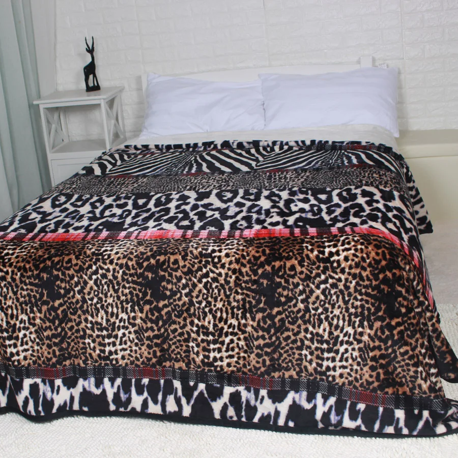 Леопардовый принт черная полоса лоскутное Фланелевое Флисовое одеяло мягкий