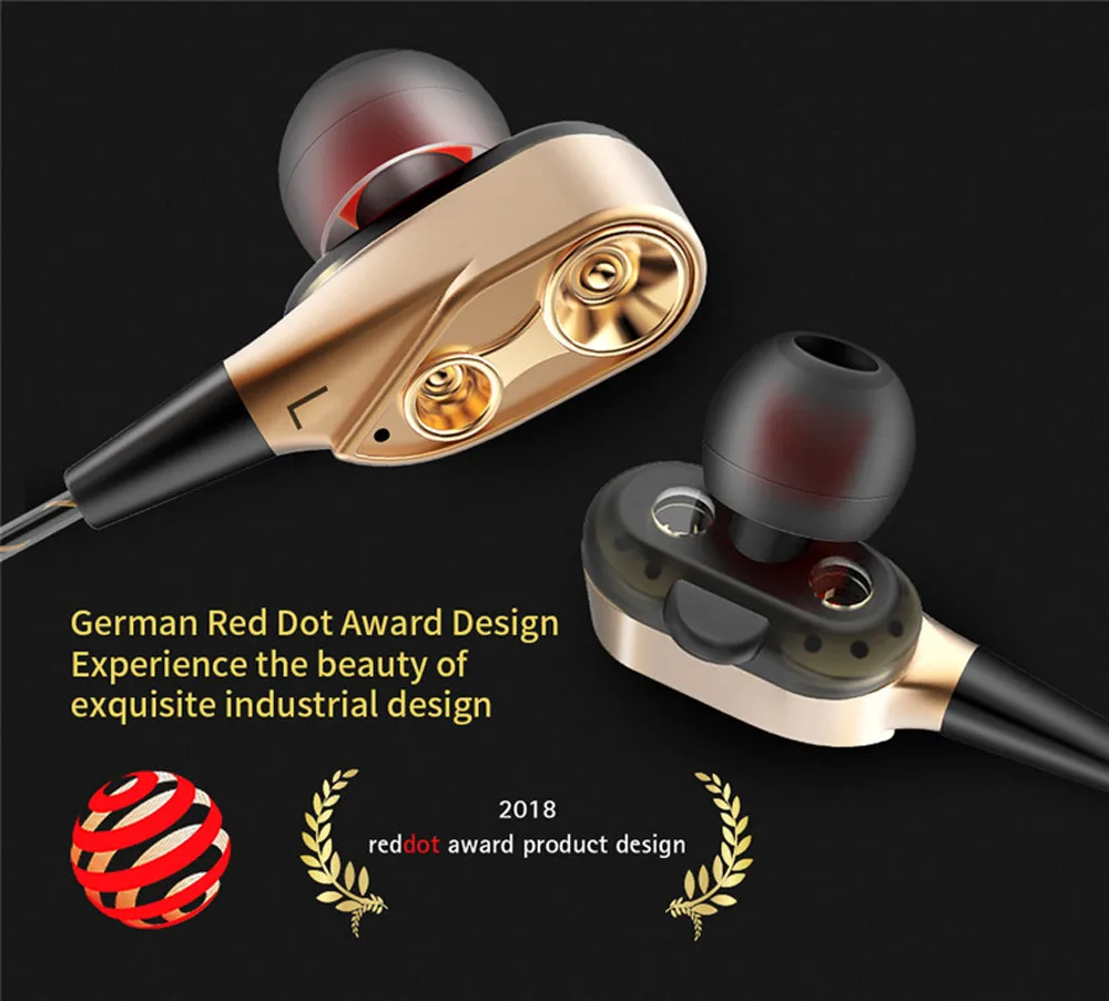 Новые модные Внутриканальные наушники 7D HIFI с двойным динамическим драйвером