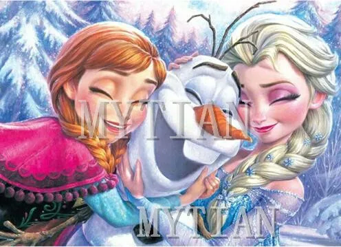 YNYC002807 5D DIY Алмазная картина из мультфильма «Холодное сердце», «Сестра Эльза и Анна», вышивка крестиком, полная круглая Алмазная вышивка, мозаика, Декор, подарок - Цвет: YNYC002807