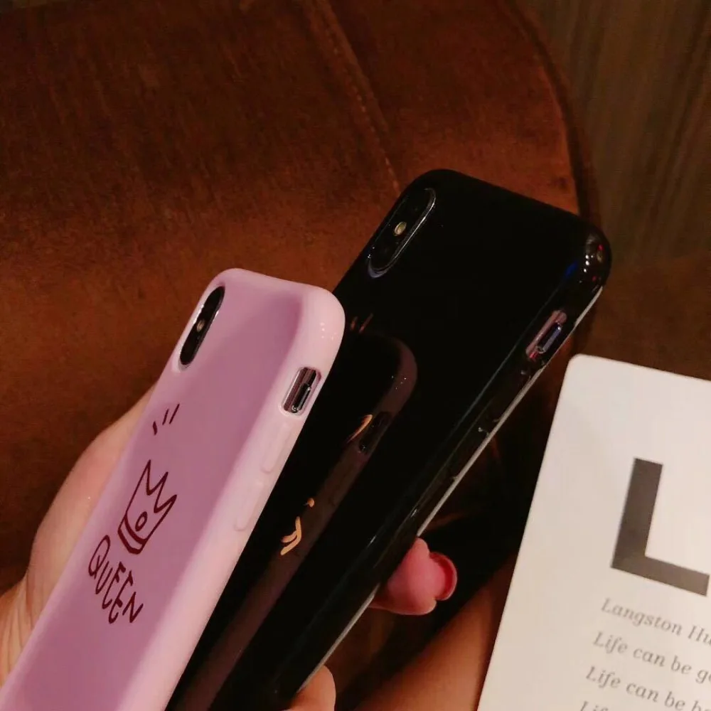 VIVIAUG глянцевый Корона чехол для телефона iPhone 6 6s плюс письмо KING задняя крышка