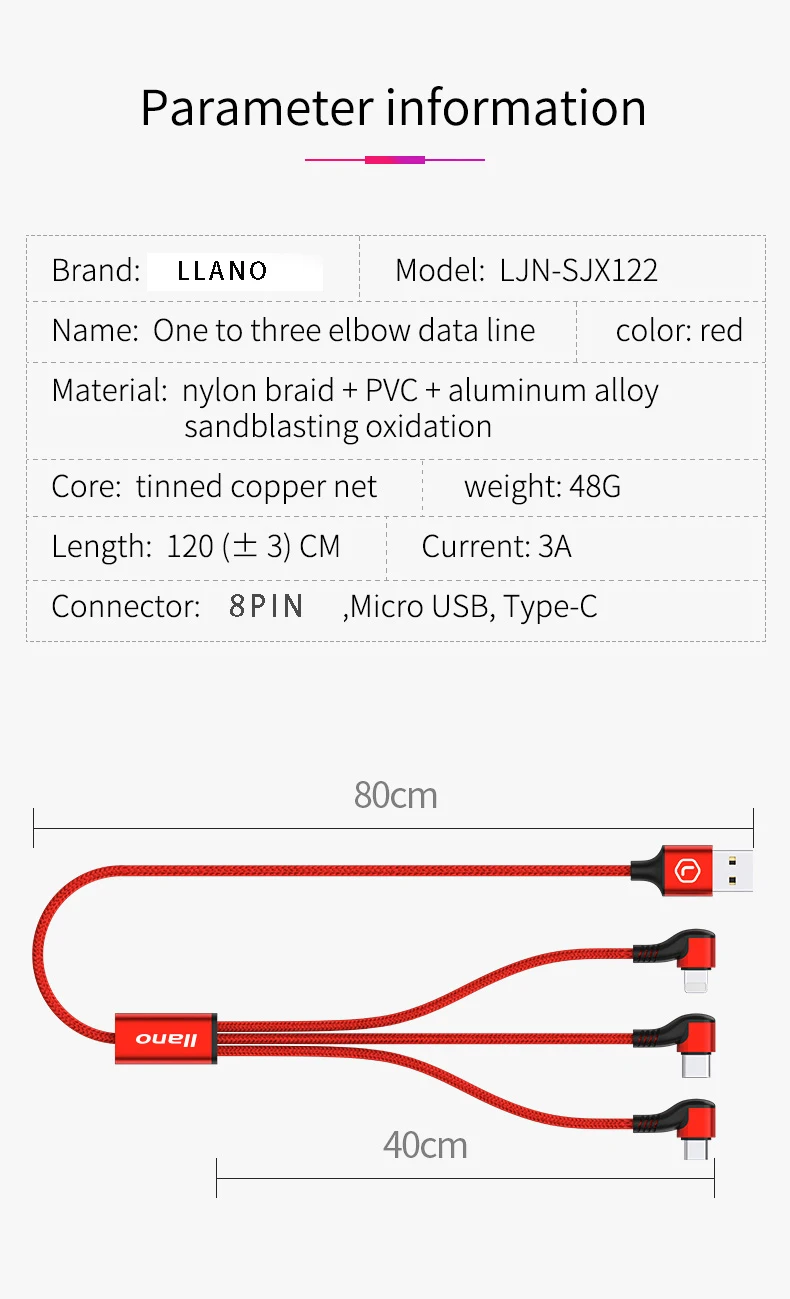 Llano 3 в 1 usb зарядный кабель для iPhone Micro usb type C 90 градусов 3A Быстрая зарядка для телефона кабель для передачи данных для samsung huawei Xiaomi