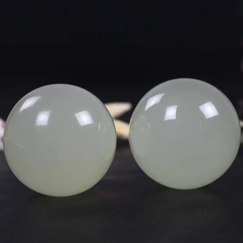 2 шт./лот натуральный Нефритовый камень массажный мяч для рук подвижные