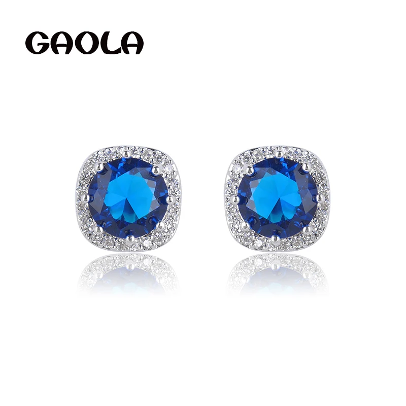 Женские серьги пусеты GAOLA квадратные Micro setting для вечеринок GLE4253A|fashion stud earrings|stud