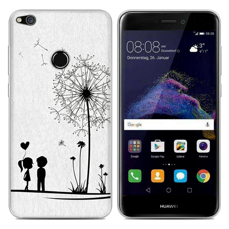 Для Huawei P8 Lite 2017 5.2 &quotСиликоновая Краска Мягкий ТПУ Телефон Дело Задняя Крышка Ascend