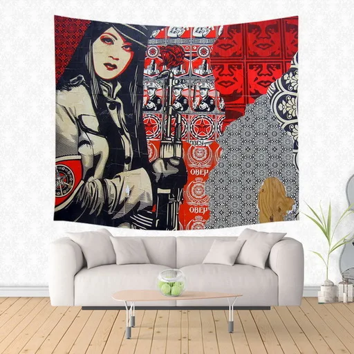 Shepard Fairey граффити гобелен настенный подвешиваемый индивидуальный покрывало простыни покрытие для спальни домашний настенный художественный ковер для комнаты - Цвет: 6
