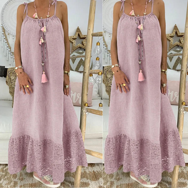 2019 новые модные женские камзол Длинные платья летние свободные пляжные вечерние