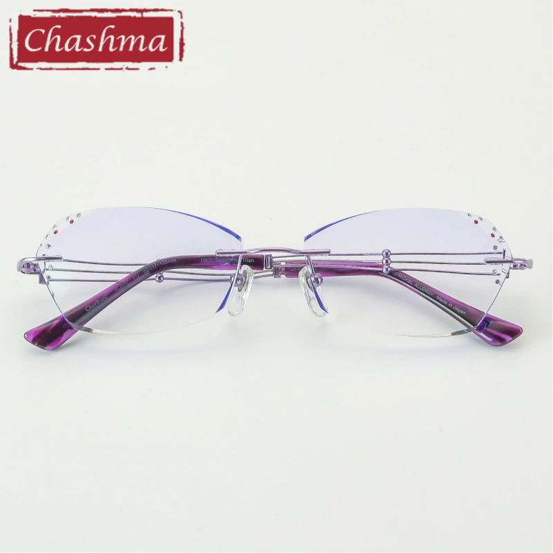 Chashma модные дизайнерские женские очки титановые без оправы для градиентных линз