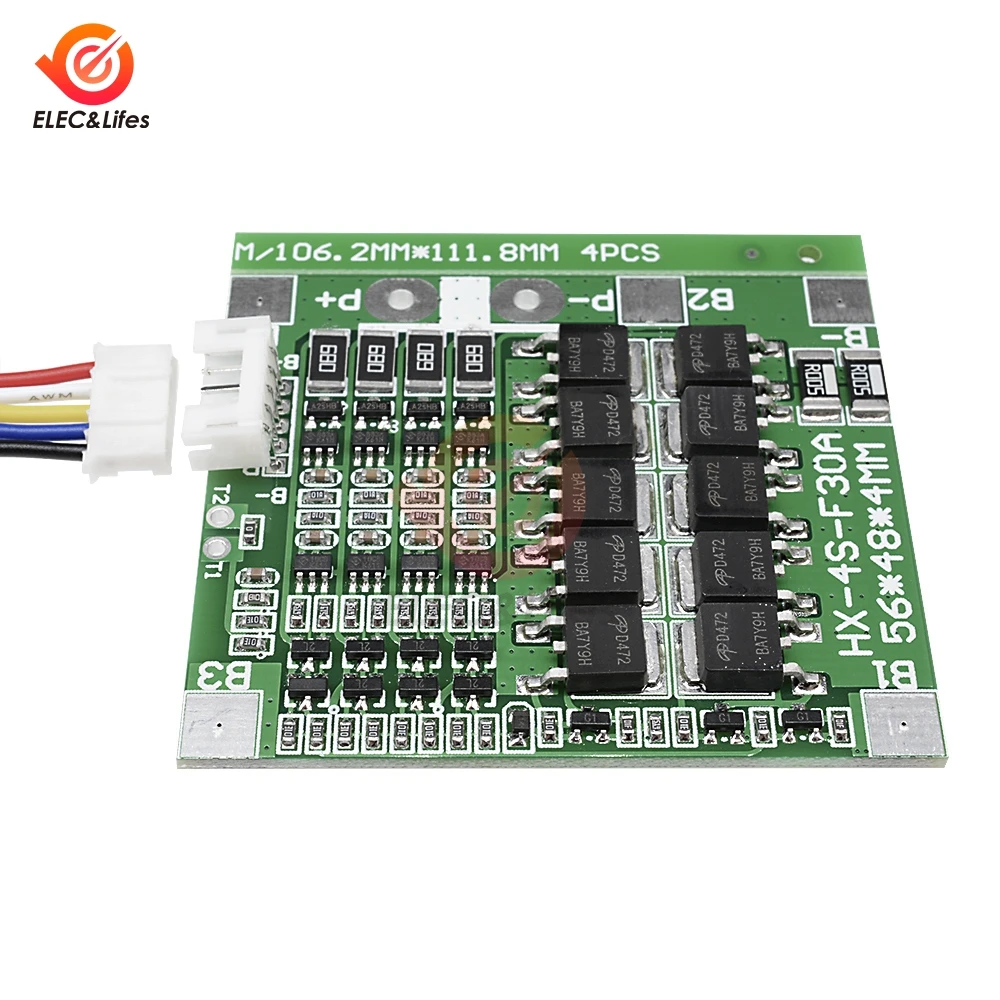 4S 30A 14 8 V 18650 BMS Защитная плата зарядного устройства литий-ионной батареи PCB баланс