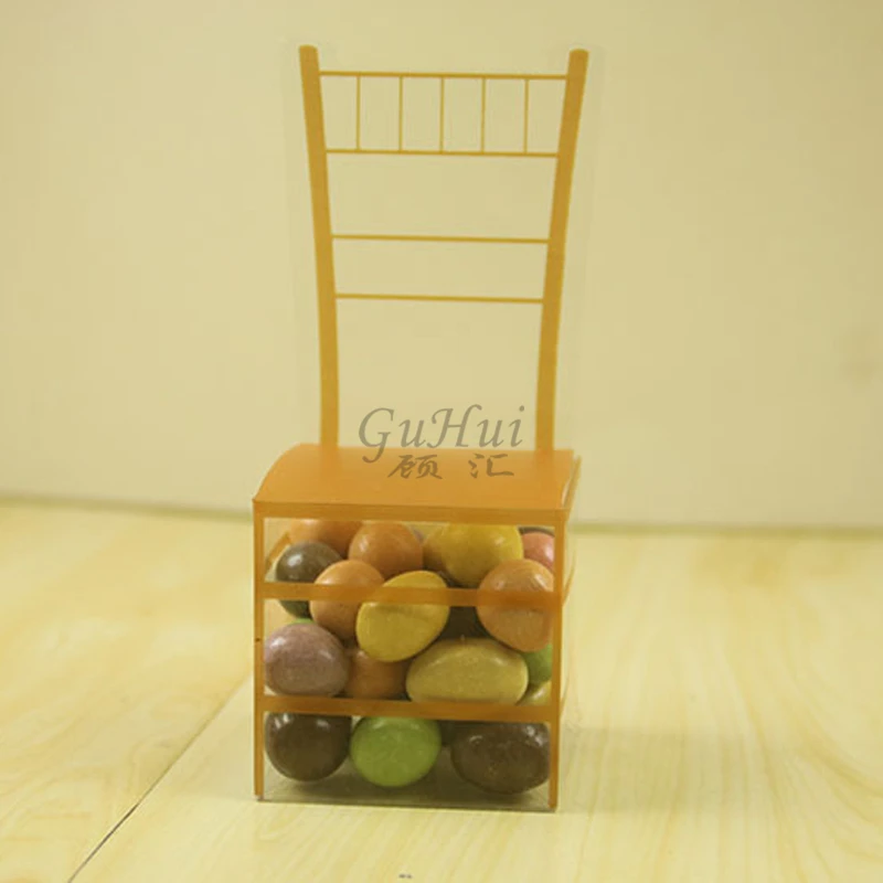 DIY креативный прозрачный ПВХ золотой стул конфетная коробка День рождения