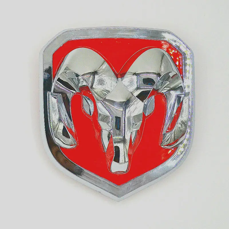 Small silver-red 3D Автомобильная головка на гриле багажника, автомобильная наклейка на голову, металлическая эмблема, переоборудование, металлическая Хромовая табличка Эмблема Для Dodge Ram 1500 2500 3500 - Название цвета: Small silver-red