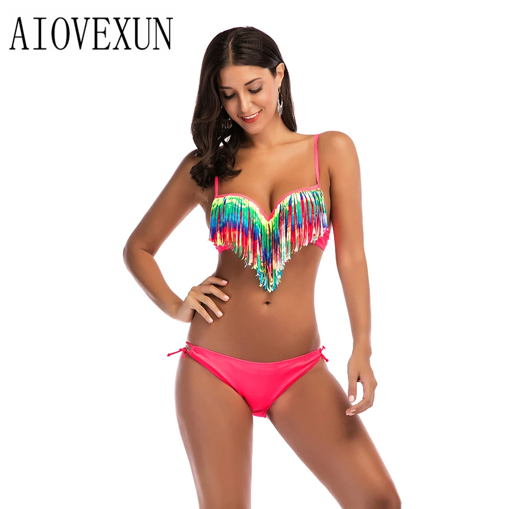 Сексуальная кисточкой Halte бандо бикини купальный Купальник низкая талия