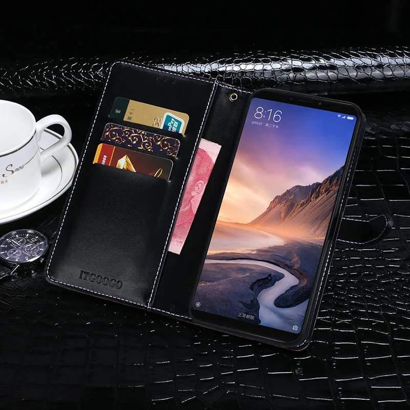 ITien бизнес ретро кожаный чехол для Xiaomi Max 3 защитный из ТПУ силикона Etui кошелек Mi Mix