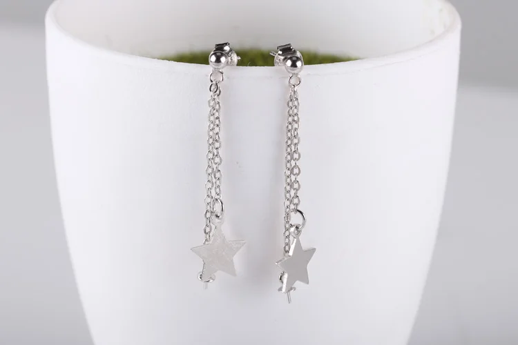 100% Sterling-Silver Color  Dangle Earrings Inlaid 6MM-10MM Wax Amber Earrings for Women Fine Jewelry Setting