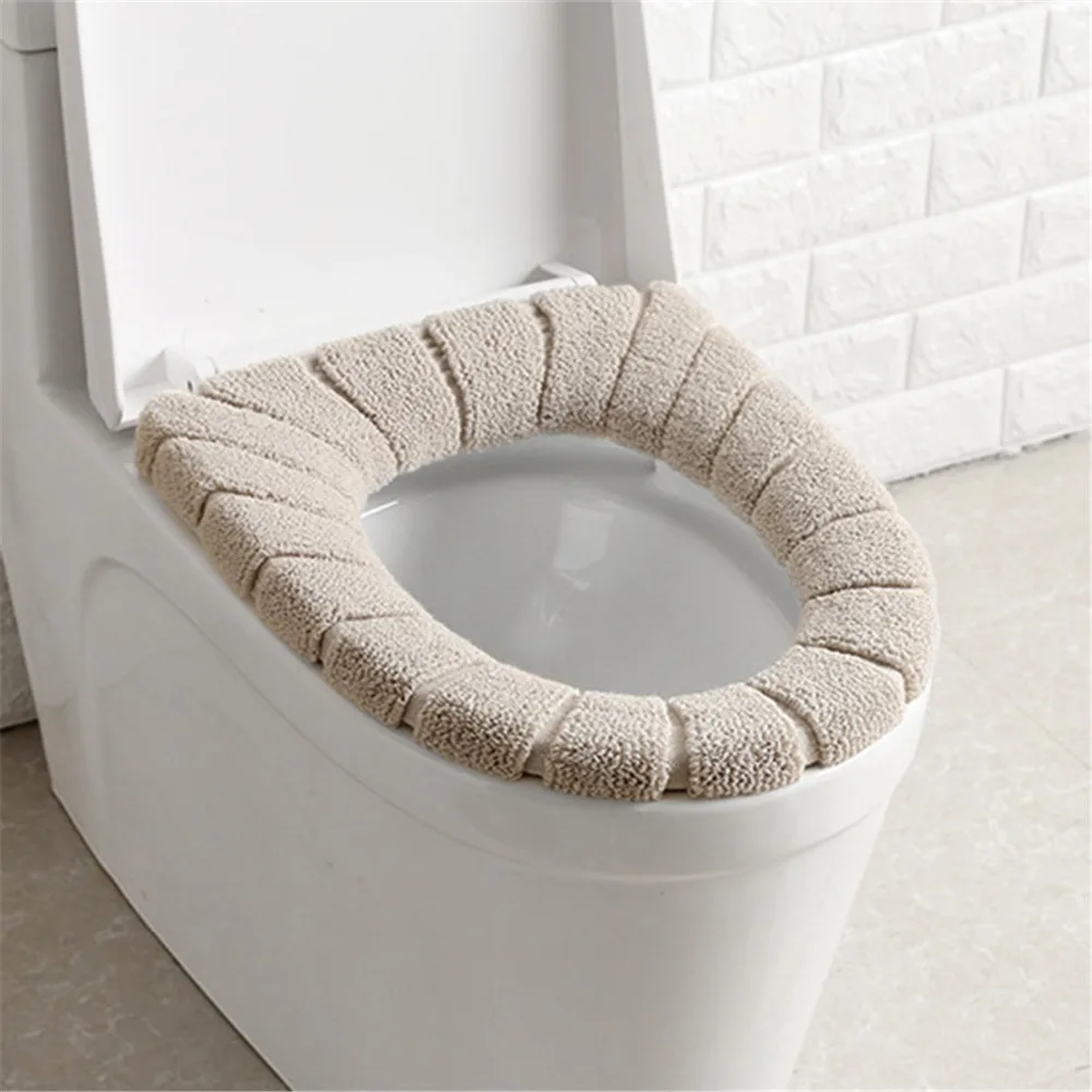 

Soft Comfortable Bathroom Toilet Seat Cover Washable Pumpkin Pattern Winter Warm Closestool Mat Close Stool Seat Lid Pad