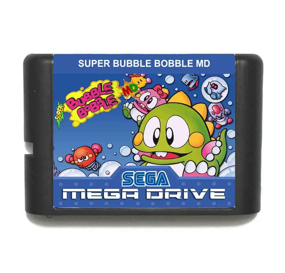 Супер пузырьковый 16 бит MD игровая карта с розничной коробкой для Sega Mega Drive |