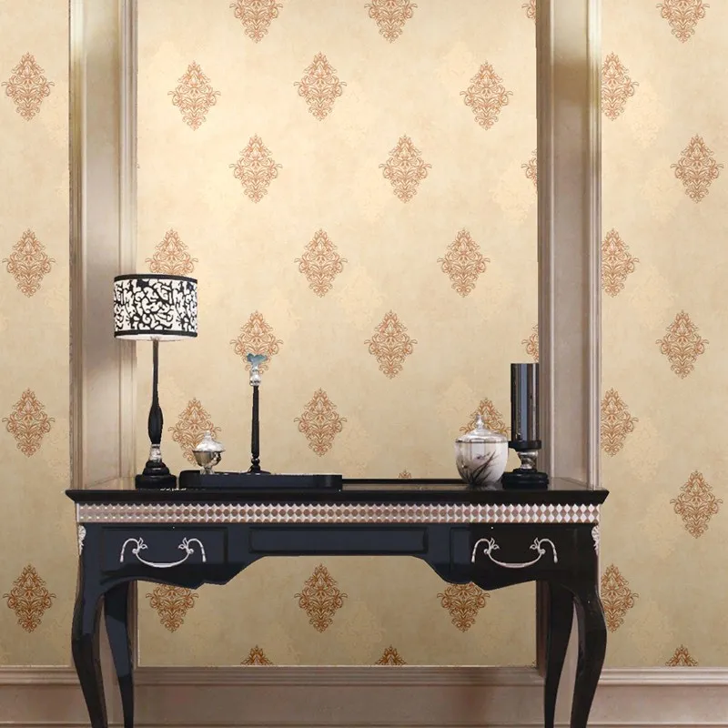 beibehang Jane European style Damascus dark hotel box wallpaper living room sofa bed Hotel background wall paper papel de parede |