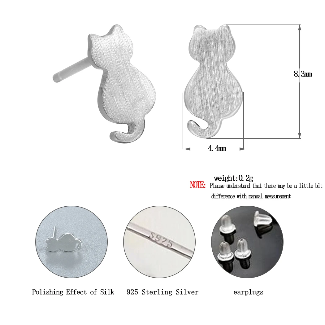 Женские серьги-гвоздики в виде кошек | Украшения и аксессуары