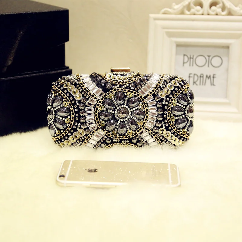Женские вечерние сумки с кристаллами в стиле ретро женские клатчи на цепочке