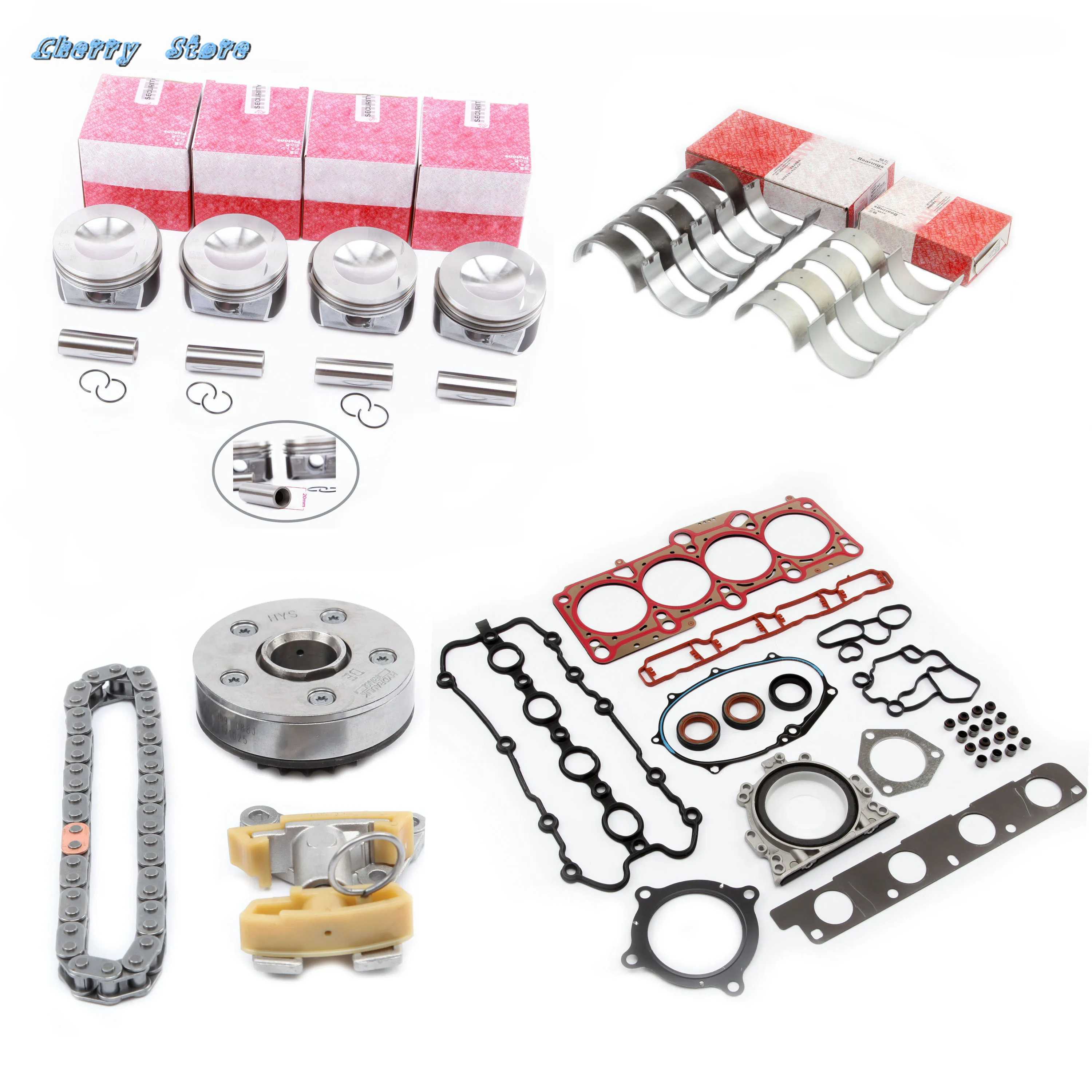 Новый комплект для ремонта поршневых колец двигателя 06F109088G VW Golf Passat Jetta Skoda Audi A3 A4