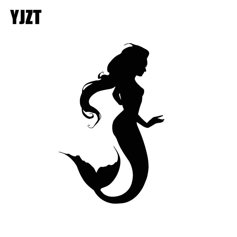 

YJZT 8,2*12,4 см Silhoutte милая девушка, модный стиль, мультяшный дизайн, автомобильная наклейка, виниловая наклейка, черный/серебристый C20-0755