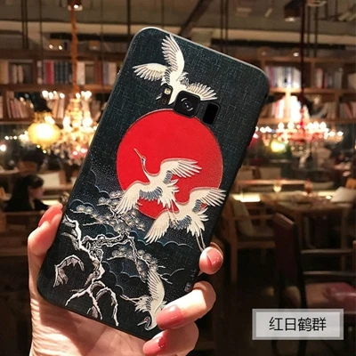 SAC009 Чехол для samsung S10, силиконовый чехол с тиснением для samsung Galaxy note 9, 8, S8, S9, S10 plus, s10E, японский чехол для телефона с 3D рисунком - Цвет: SAC009