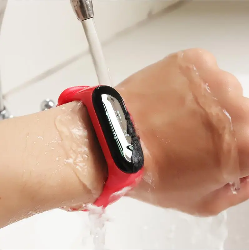 100 шт./упак. силиконовый браслет для Mi Band 4 ремень Mi 4 с цветным смарт-экраном браслет Mi 4 аксессуары ремешок