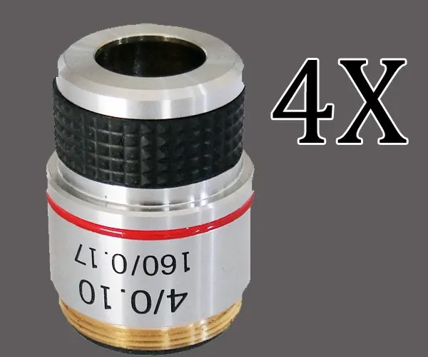 4X Ахроматический Биологический микроскоп объектив Новый! Бесплатная