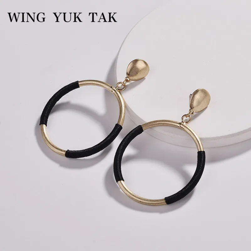 Женские винтажные круглые серьги wing yuk tak подвески из хлопка в металлической