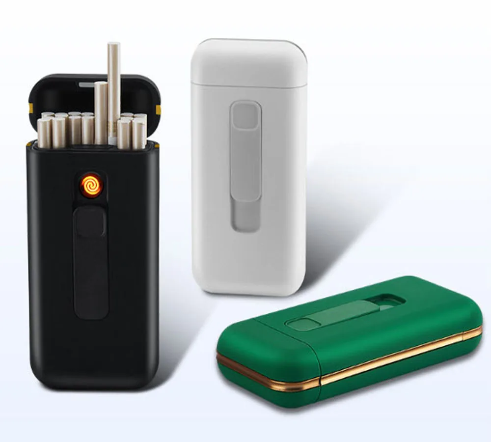 100 шт USB Зажигалка чехол для 20 сигарет упаковка для 100 мм длиной 5 мм диаметром сигарет