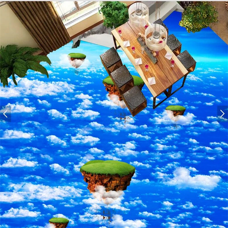 3D самоклеющиеся напольные покрытия для пола подвешивание воздуха остров