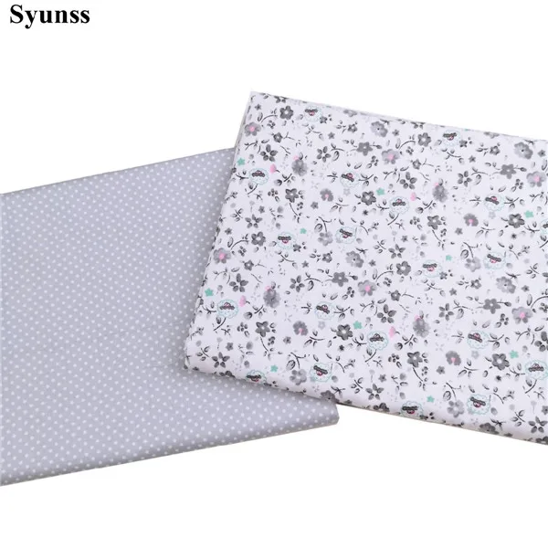 each design Syunss Diy Лоскутная Ткань для квилтинга детские кроватки подушки платье Шитье Tissus серое платье в горошек с цветочным принтом саржевая хлопковая ткань Tecido - Цвет: each design