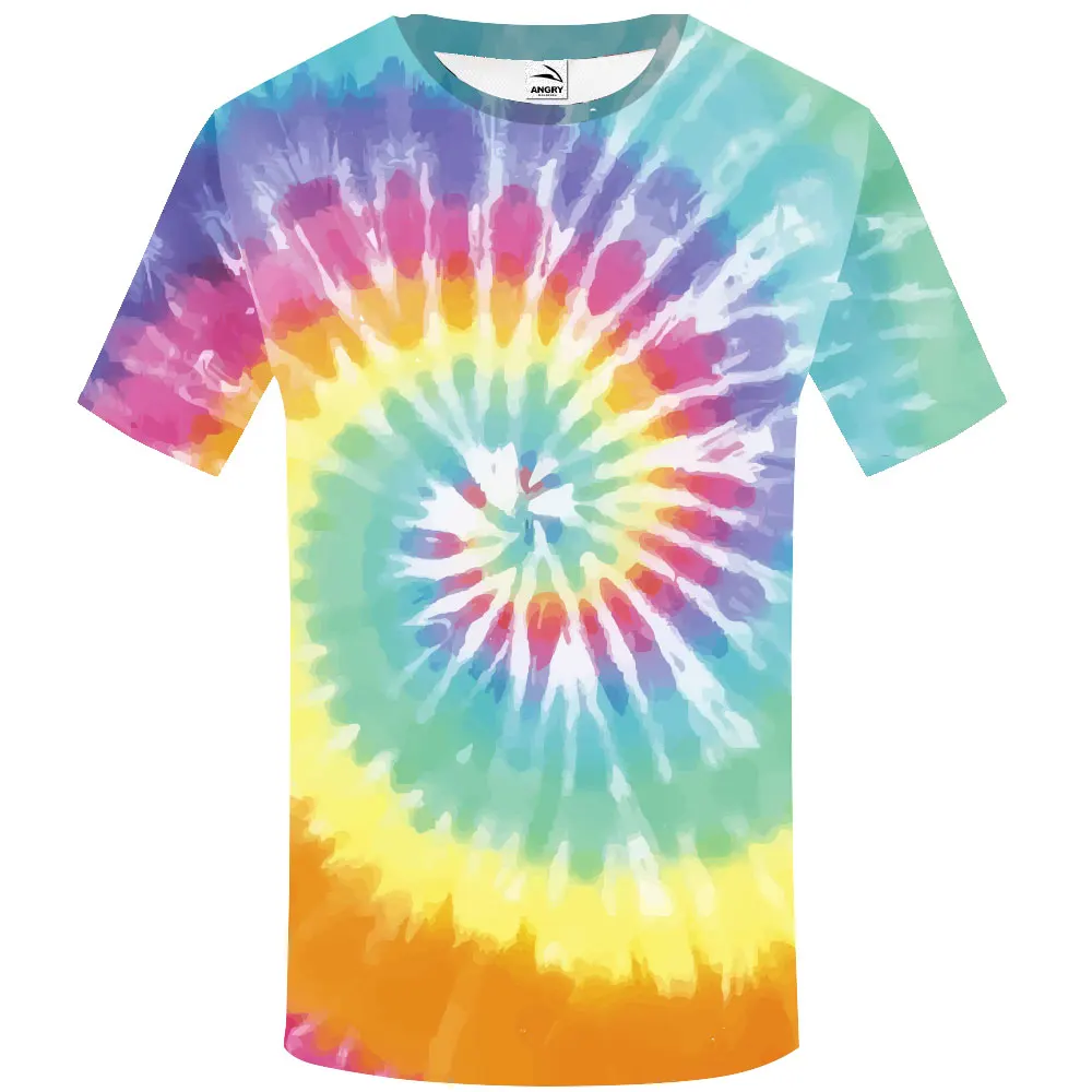

Top quality Short sleeve 3D Tie-Dye print men tshirt casual Multi-color mens t shirts cool men T-shirt