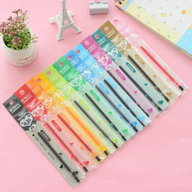 

M&G Kawaii School Stationery 12 Colors Cute 0.38mm Candy Color Gel Pen Refill Office Writing Supplies AGR64072