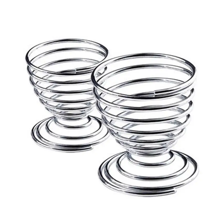 Billig Metall Gekochte Eier Halter Edelstahl Eierkocher Draht Fach Ei Rack Tasse Küche Werkzeuge LX3111