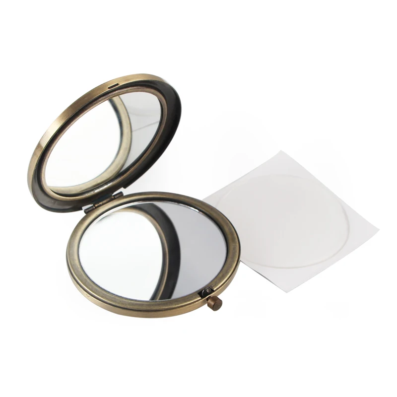 Бронза Цвет компактное зеркало с 58 мм Смола Стикеры|Зеркала для макияжа| |