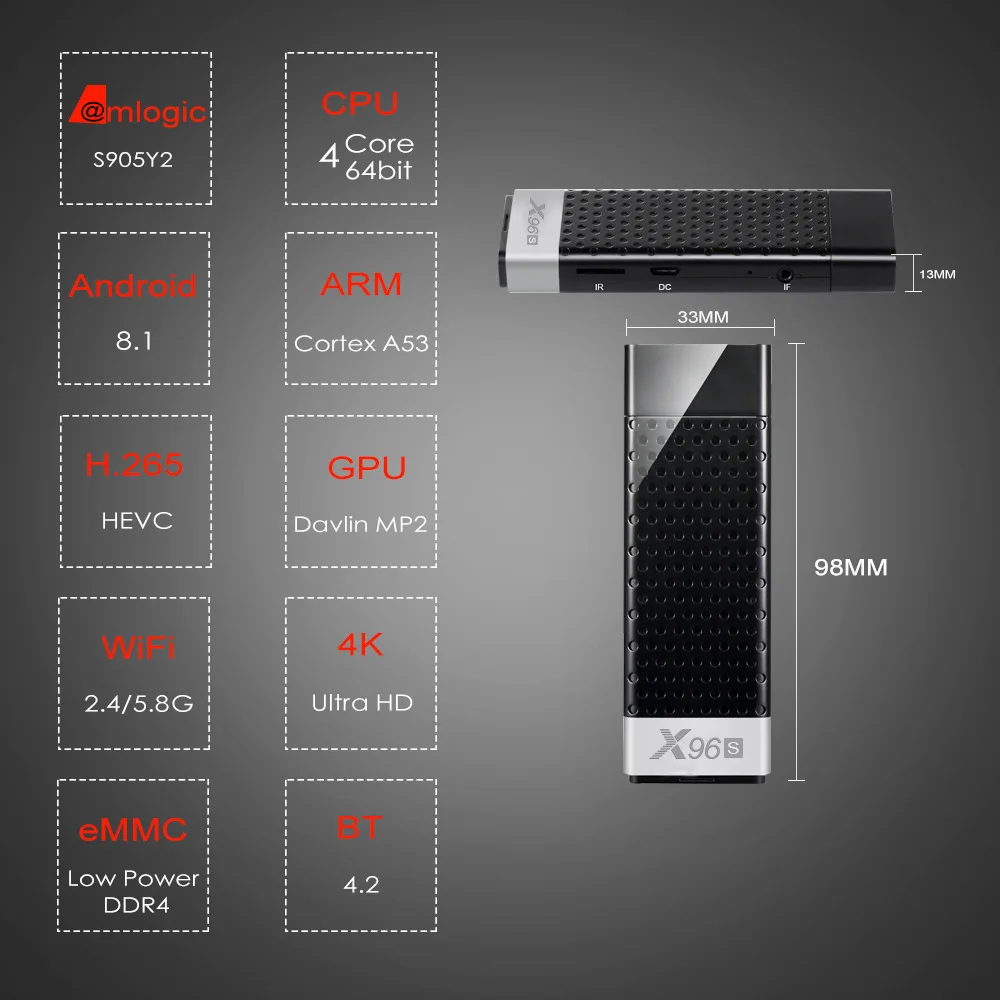 Прямая продажа с фабрики Новый X96S сетевой плеер S905Y2 Android 8 1 2G + 16G Интеллектуальный