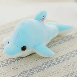 Blue dolphin 15 видов светящиеся мягкие животные кукла Дети ночь свет плюшевая игрушка с подсветкой плюшевый мишка Лежащая собака сидящий медведь Дельфин - Цвет: Blue dolphin