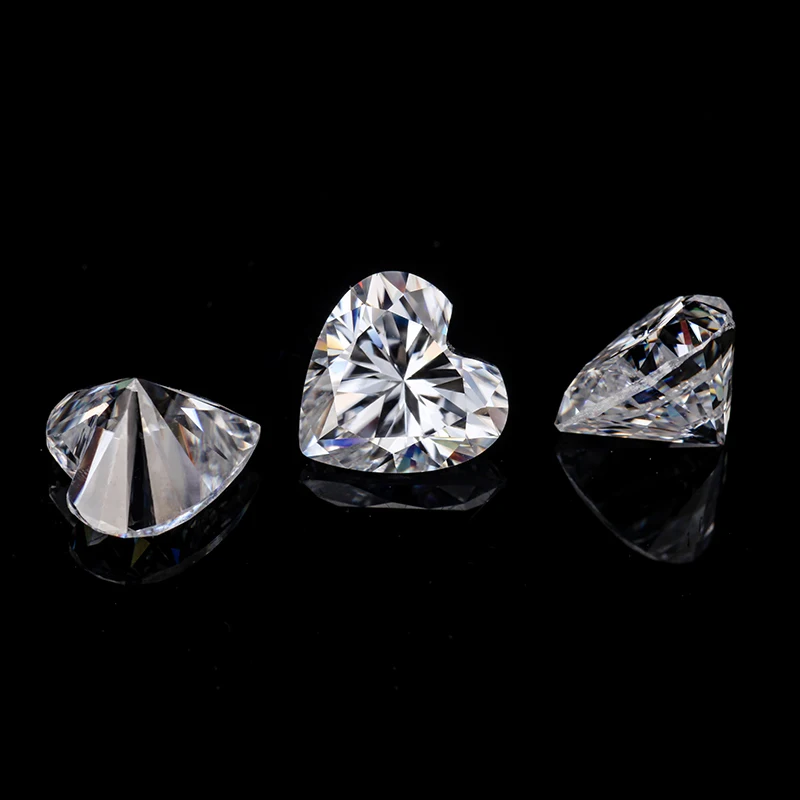 Бесцветный Муассанит в форме сердца 3*3 мм Свободный Камень EF отличное качество
