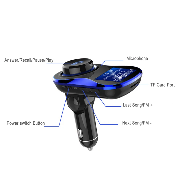 YASOKRO Bluetooth автомобильный комплект громкой связи fm-передатчик модулятор с двумя USB Автомобильное зарядное устройство автомобильный аудио mp3-плеер