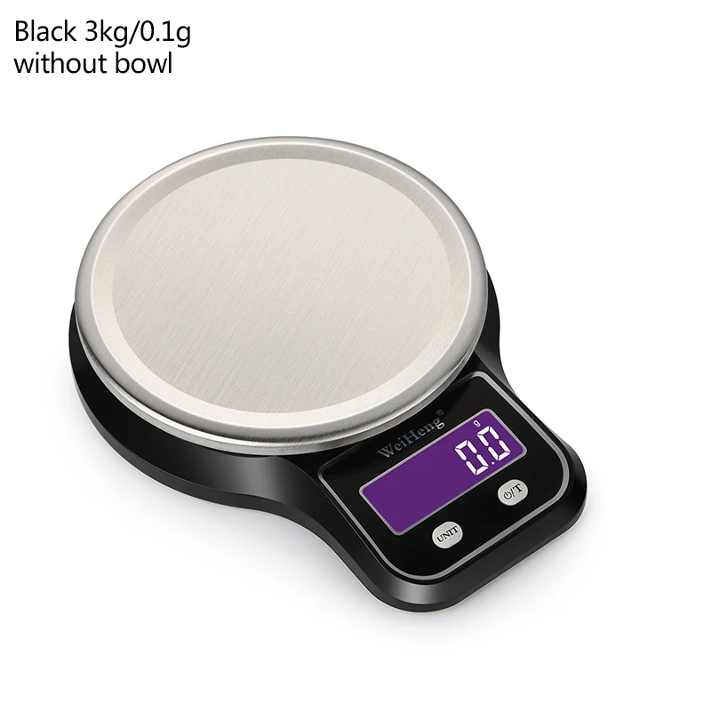 black 3kg no bowl Кг/3 кг/5 кг 0,1/1 г Электронные Кухня Весы Многофункциональный ЖК-дисплей цифровые весы чаши весов из нержавеющей стали для выпечки Пособия по кулинарии - Цвет: black 3kg no bowl