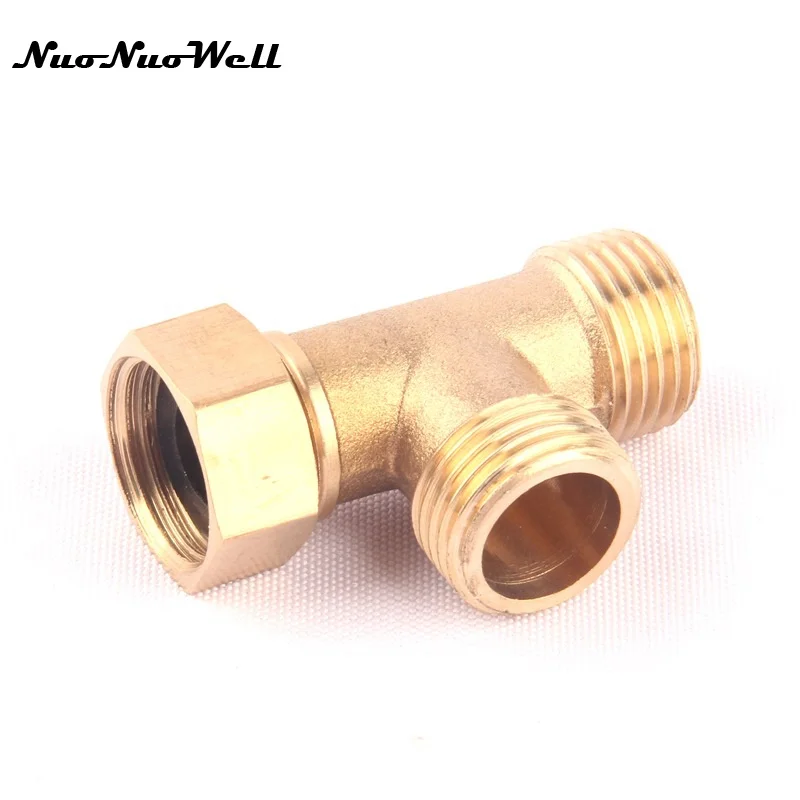 1pcs NuoNuoWell Brass 1/2&quot Female to Male 3 Way Hose Connector Garden Irrigation Watering Metal Adapter Gas Pipe Coupler | Дом и сад