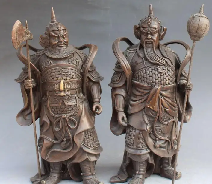 13 &quotкитайские Классические Медные злые духи двери God Warrior статуя Будды
