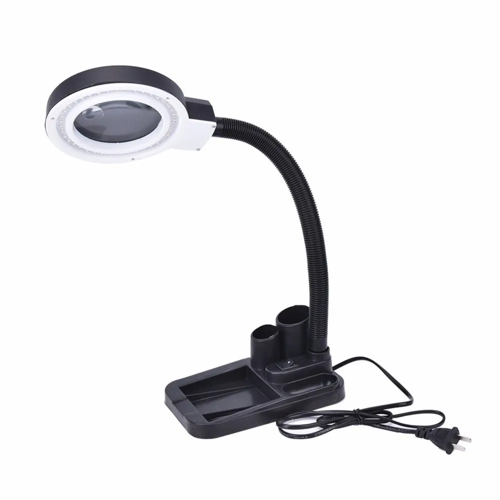 2017 Многофункциональный увеличительное Стекло стол светодиодный светильник + 5X &
