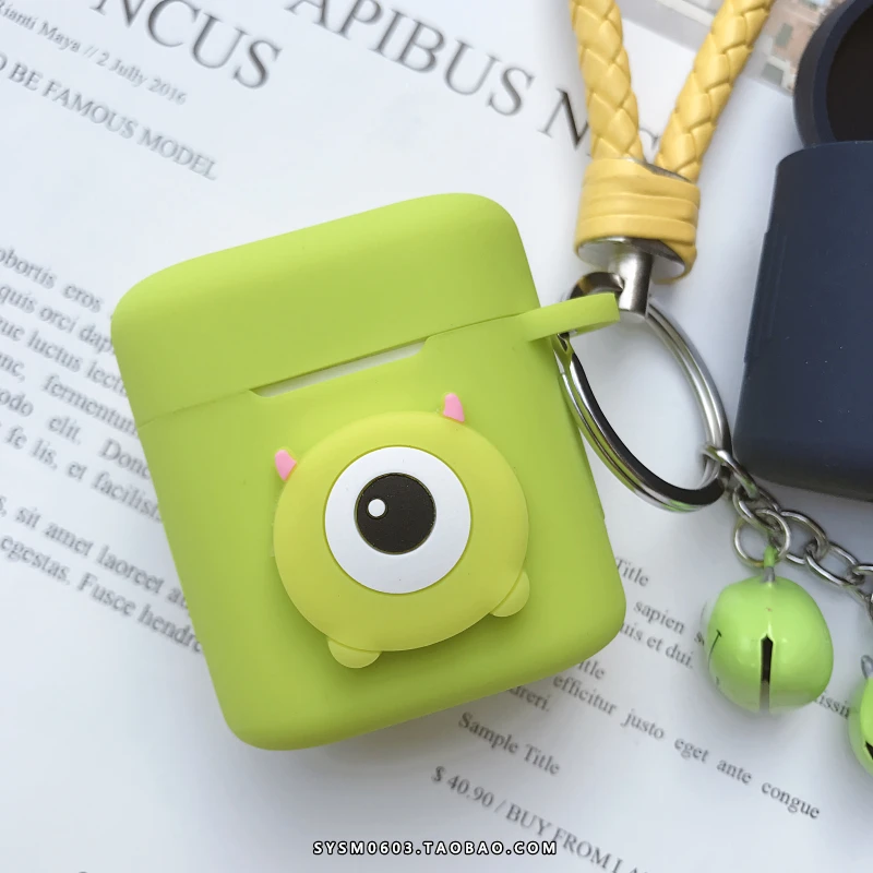 Мультяшная большая сумка для глаз для huawei Flypods/Freebuds2Pro наушники Мягкий силиконовый чехол, для оригинальных flypods защитный чехол с ремешком