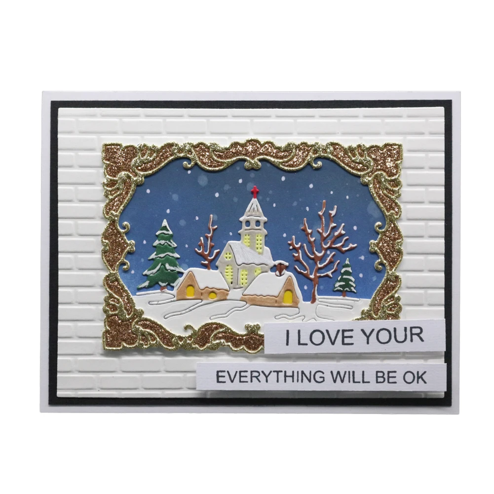 Дом и Рождественская елка Металлические трафареты для пресс-формы DIY Скрапбукинг