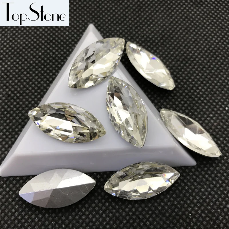 Кристаллы TopStone Crystal Clear Navette Необычные камни с задней стеклянный лошадиный глаз 3x6