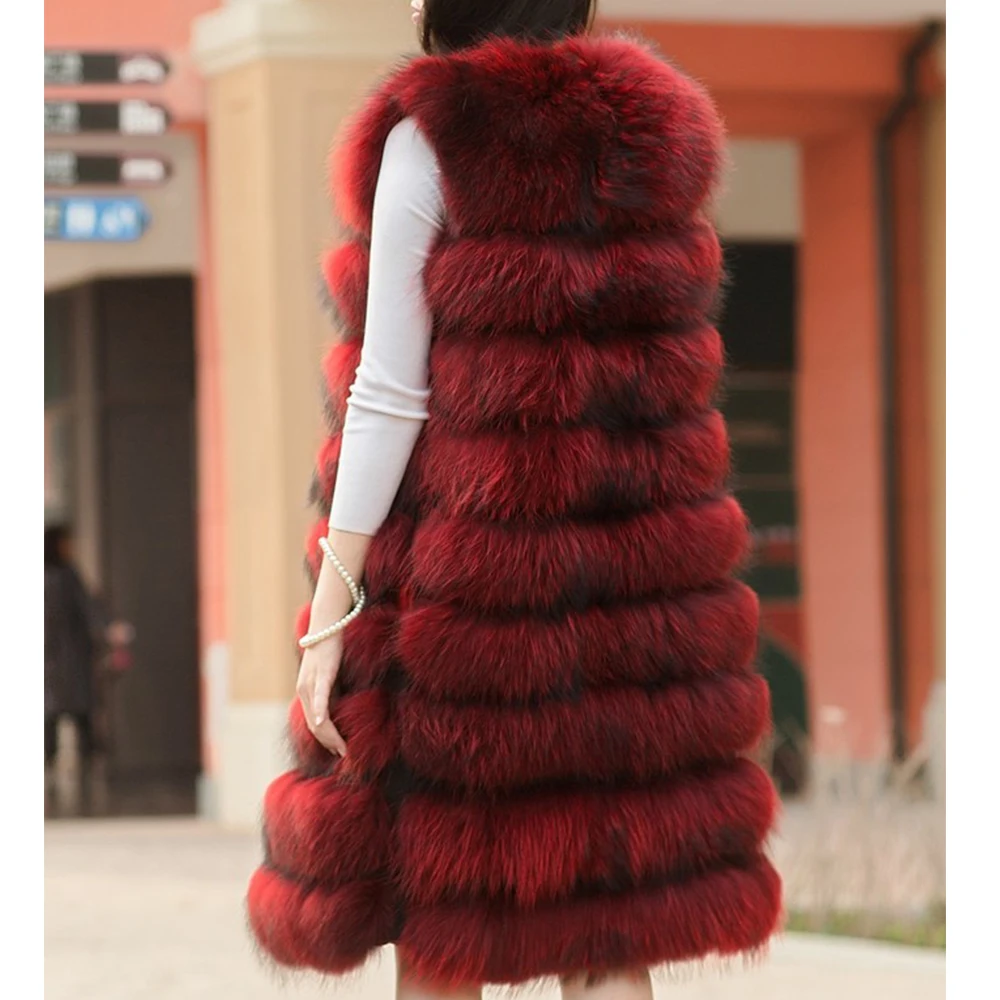 2018 Real Natural Fur Vest Women's Genuine Warm Leather Jacket Overcoat Girl's Coat V#03 | Женская одежда