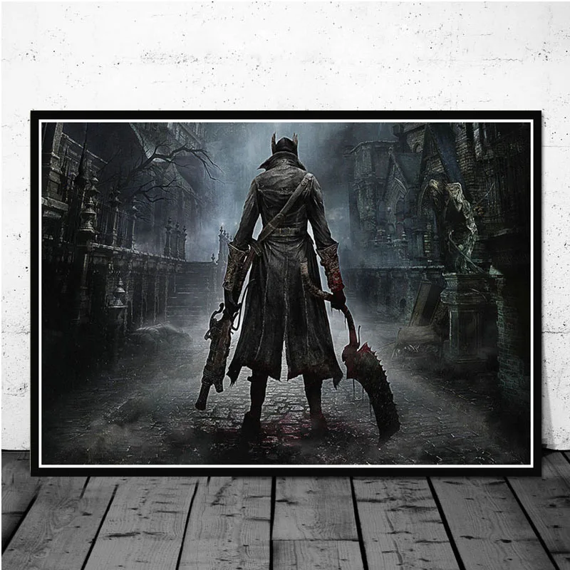 0012 Игра Bloodborne Hunter Горячая видео игра Аниме бой художественный постер Картина Настенная картина домашний декор плакаты и принты - Цвет: 0012