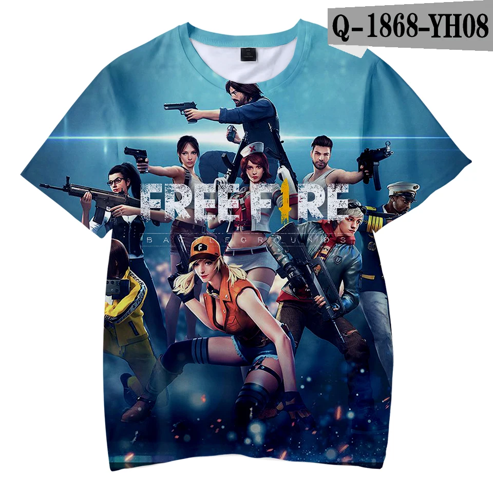 Популярные детские летние крутые футболки с 3D принтом игры Free Fire, г. Модные уличные футболки с короткими рукавами, Повседневные детские футболки - Цвет: Q1868-YH08