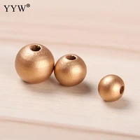 gold color diy beads cheap price beads natural round silver color wood beads for jewelry making bracelet necklace accessories
